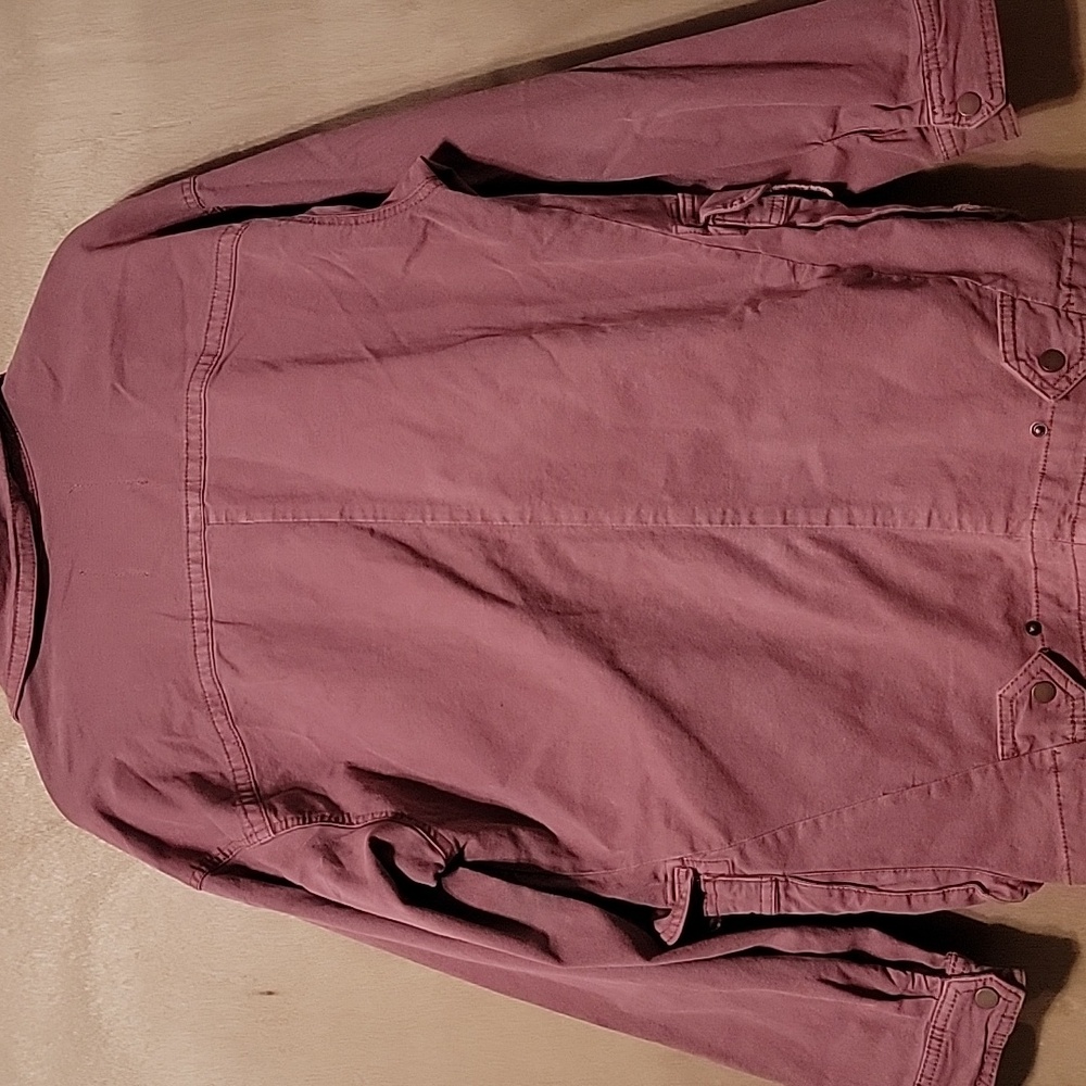 New Anthropologie Letty Relaxed Moto Parka Utility Jacket Mauve Velvet Ribbon - Picture 9 of 13